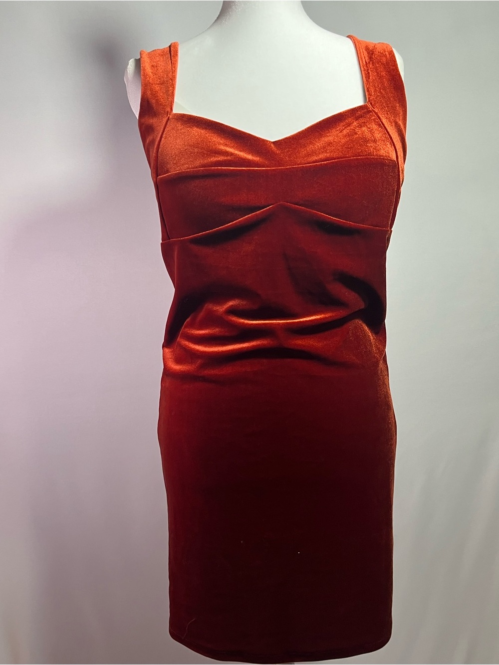 Forever 21 Rust Red Velvet Midi Dress *Looks Amazing On!*